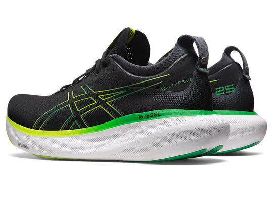 Asics Gel Nimbus 25 Men's Running Shoes - Black/Lime Zest