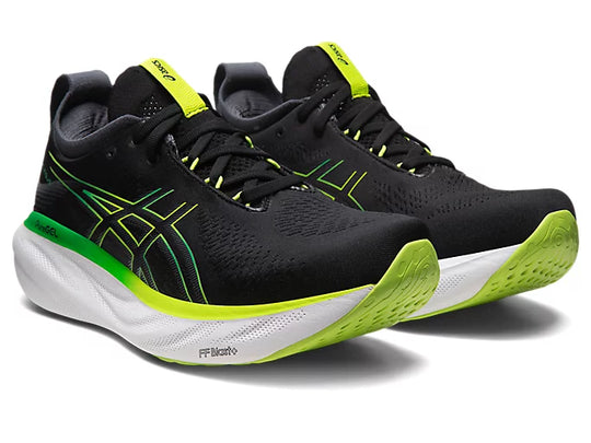 Asics Gel Nimbus 25 Men's Running Shoes - Black/Lime Zest