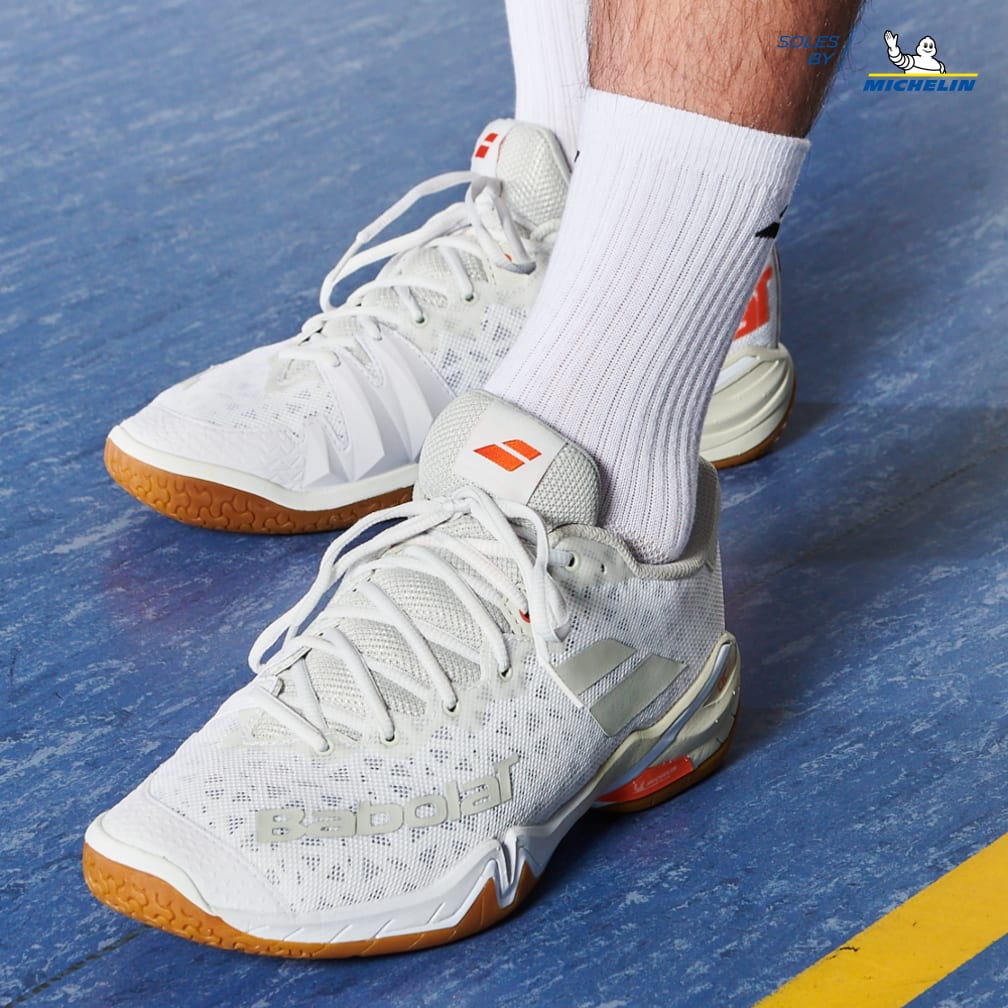 Babolat Men s Shadow Tour Badminton Shoes White Light Grey