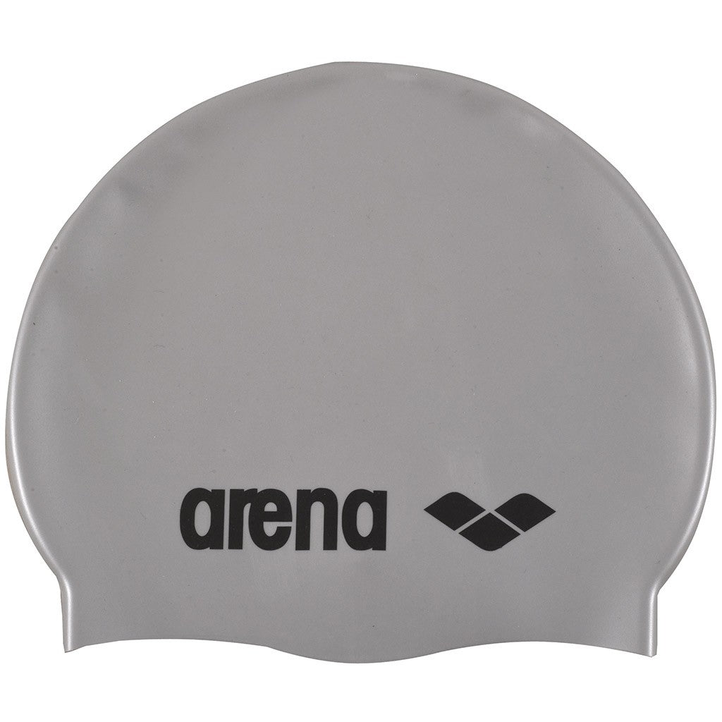 Arena Classic Silicone Jr Cap | Silver - Black
