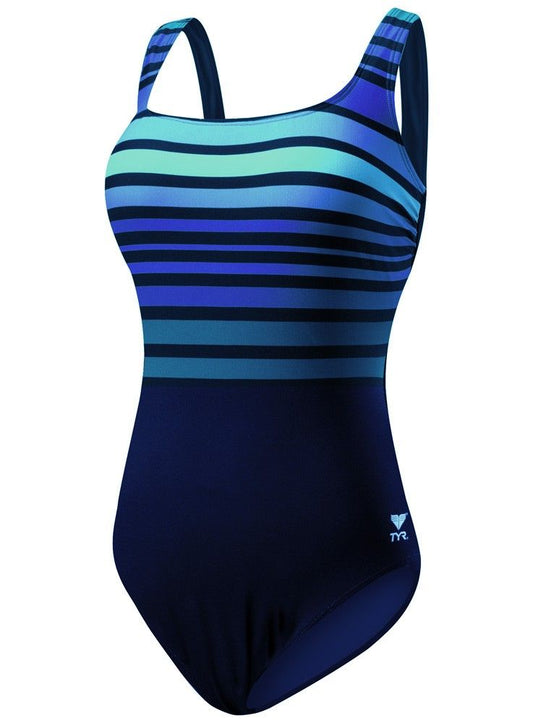 TYR OMBRE STRIPE AQUA CONTROLFIT SWIMSUIT