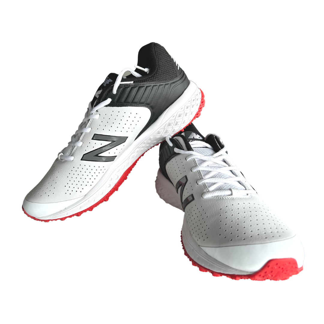 New Balance CK 4020 Rubber Spike Cricket Shoes White Red