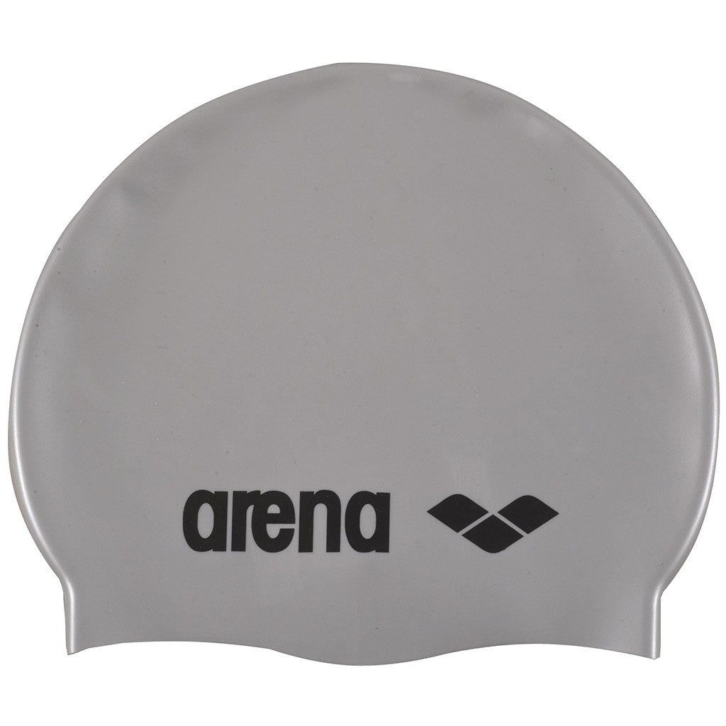 Arena Classic Silicone Swimming Cap | Silver - Black