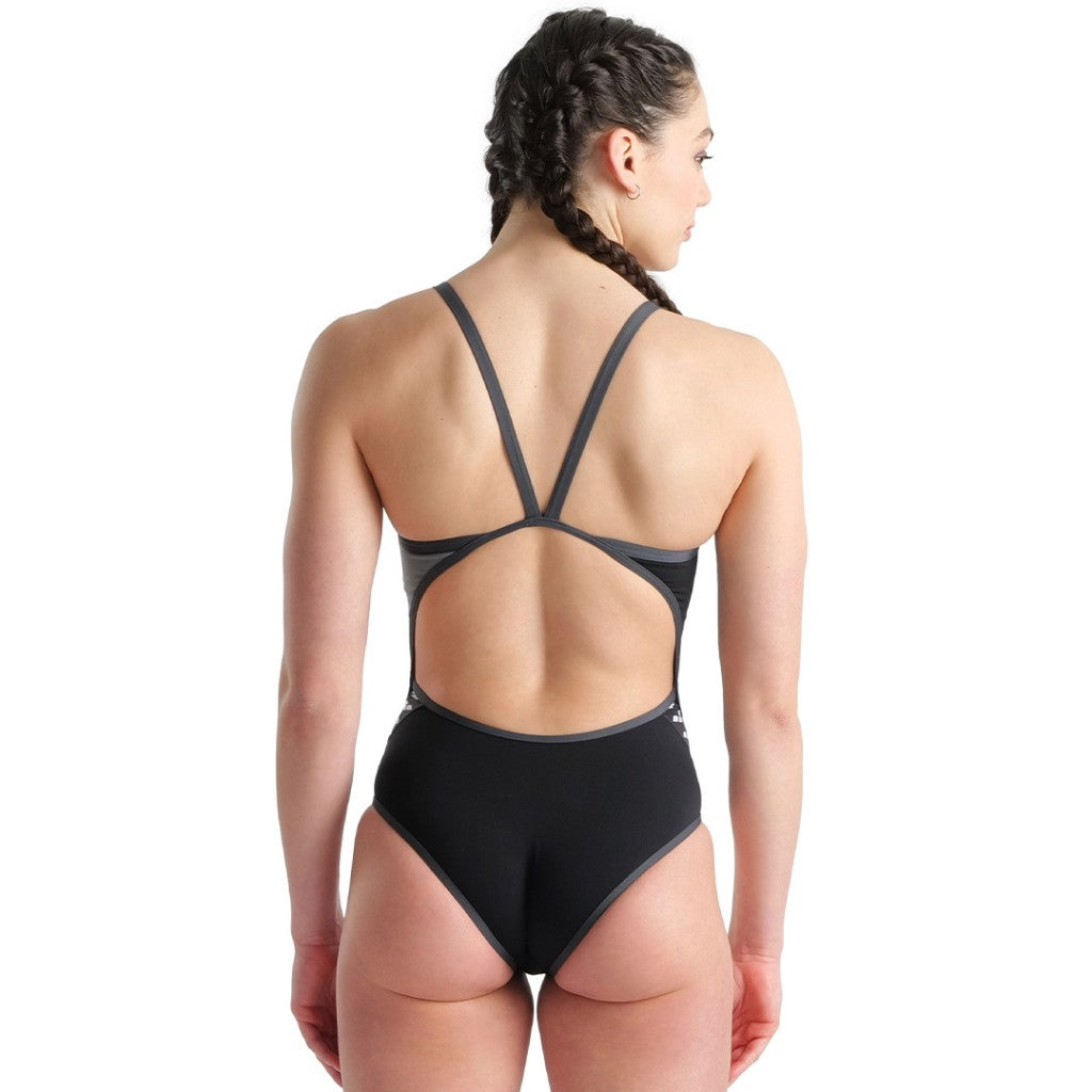 Arena Icons Women's Swimsuit | Super Fly Back | Black-Asphalt-Ardesia