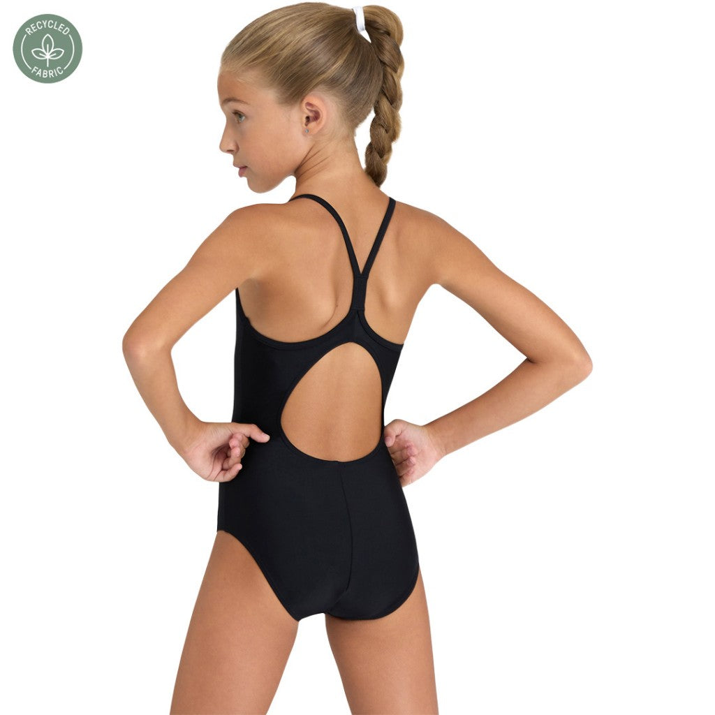Arena Girl s Solid Swimsuit Light Drop Black Black