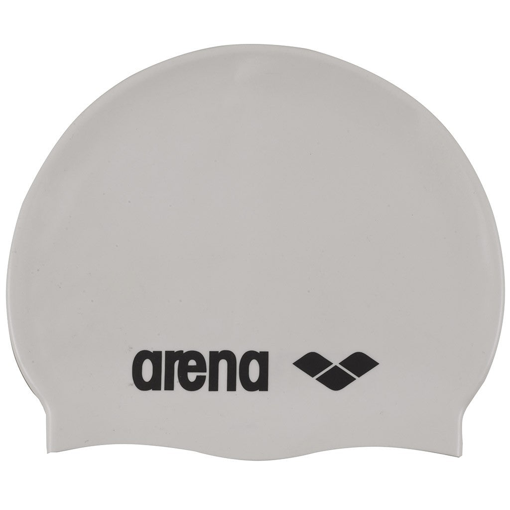 Arena Classic Silicone Swimming Cap | White-Black