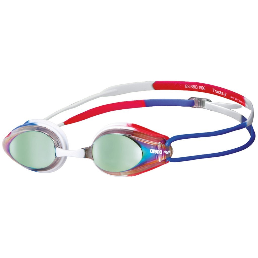 Arena Tracks Mirror Racing Goggle | Gold- Blue Red
