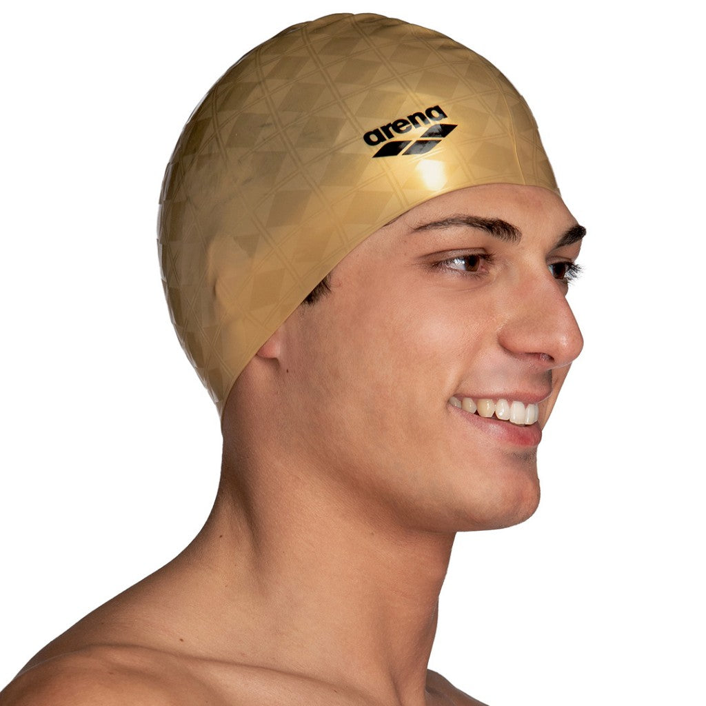 Arena 50th Anniversary Icons Team Stripe Swim Cap Gold Achivr