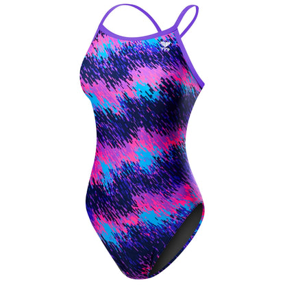TYR WOMEN'S PERSEUS DIAMONDFIT SWIMSUIT in blue and pink