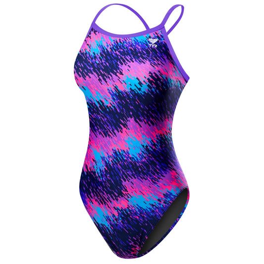 TYR WOMEN'S PERSEUS DIAMONDFIT SWIMSUIT in blue and pink