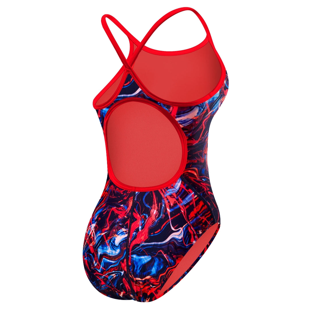 TYR Women's Penello Diamondfit Swimsuit Youthfit- Red/White