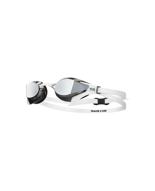 TYR Tracer-X RZR Racing Mirrored Goggles | Silver White
