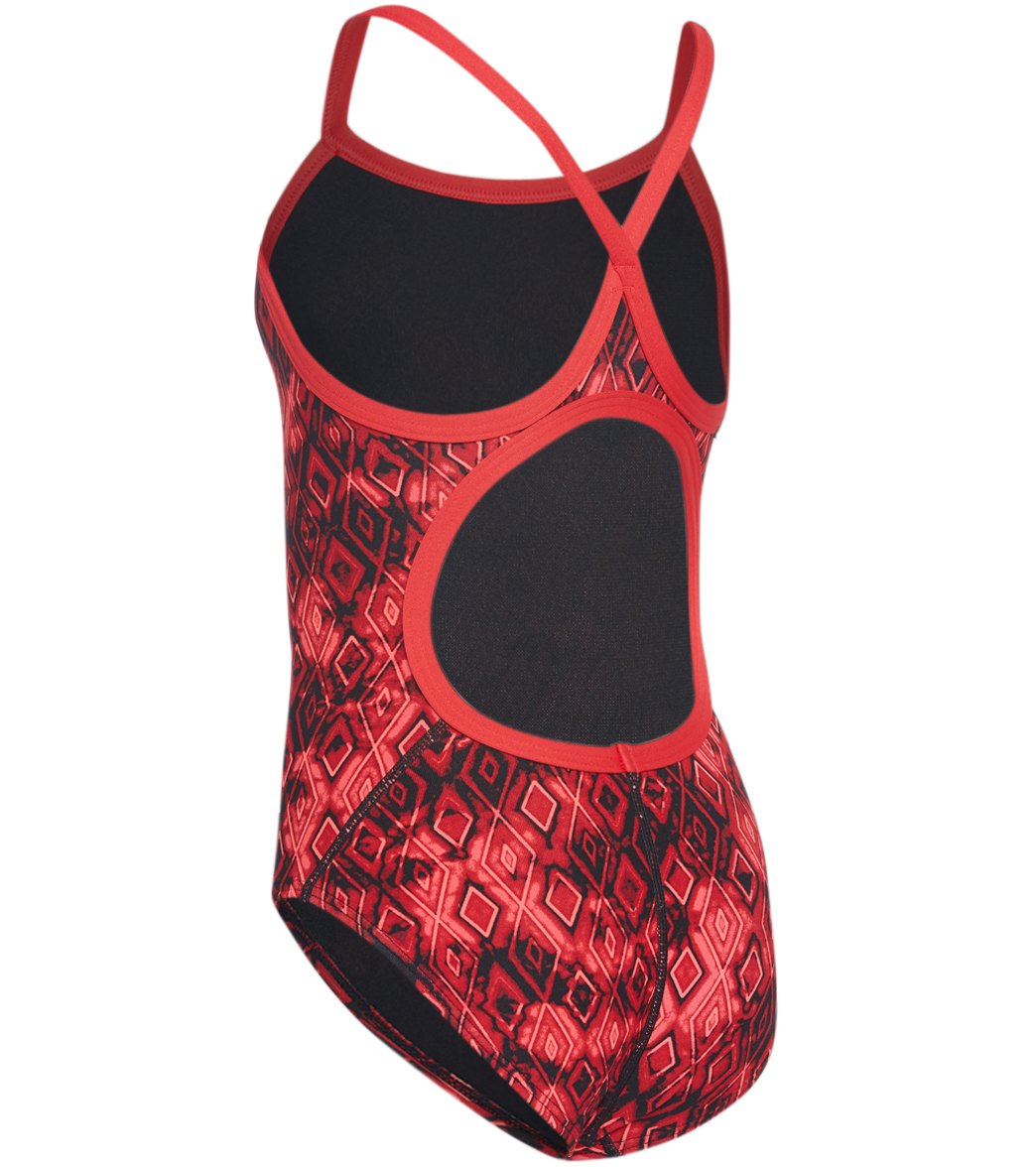 TYR Women's Glacial Diamondfit Swimsuit YouthFit- Red/Black