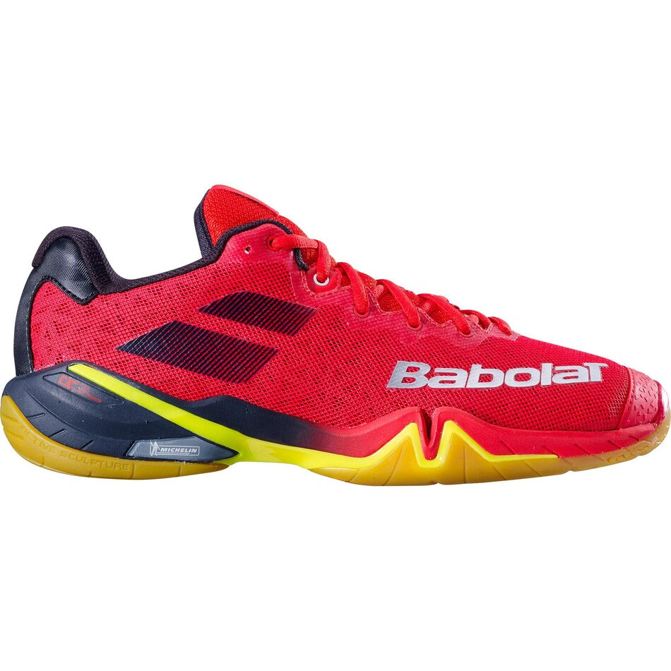 Babolat Men's Shadow Tour Badminton Shoes- Red/Yellow