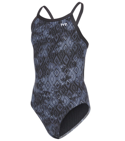 TYR Women's Glacial Diamondfit Swimsuit YouthFit- Titanium