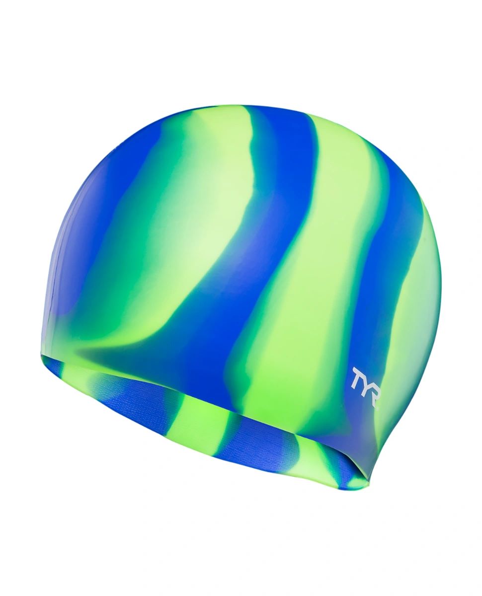 TYR Multi Color Silicone Swim Cap Green
