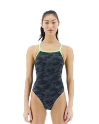 TYR Women's Blackout Camo Diamondfit Swimsuit | Black- Green