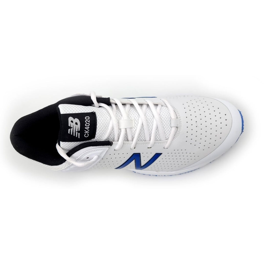 New Balance CK 4020 Rubber Spike Cricket Shoes - White/Blue