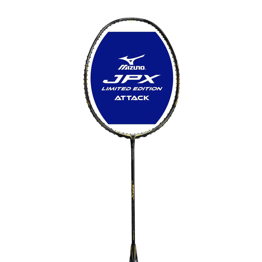 Mizuno JPX Limited Edition Attack Badminton Racket (Unstrung) - Black/Gold/Ash Grey - 3U