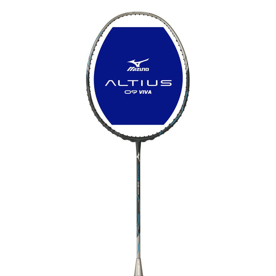 Mizuno Altius 09 Viva Badminton Racket (Unstrung) 5U - Mt Black/GL.Pewter Gray/Imperial Blue