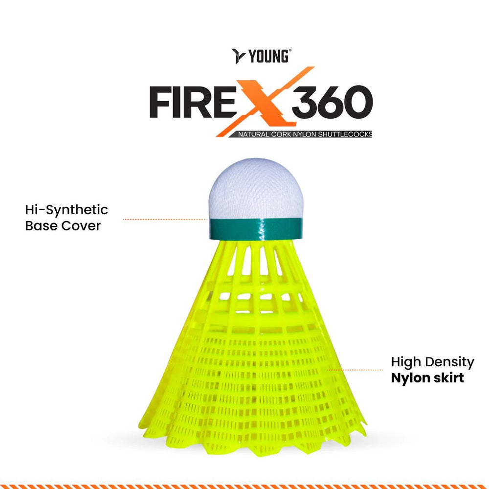 Young Fire X 360 Nylon Badminton Shuttlecock
