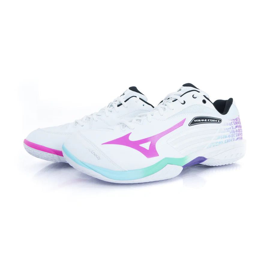 Mizuno Wave Claw 2 Badminton Shoes White Blue Curacao