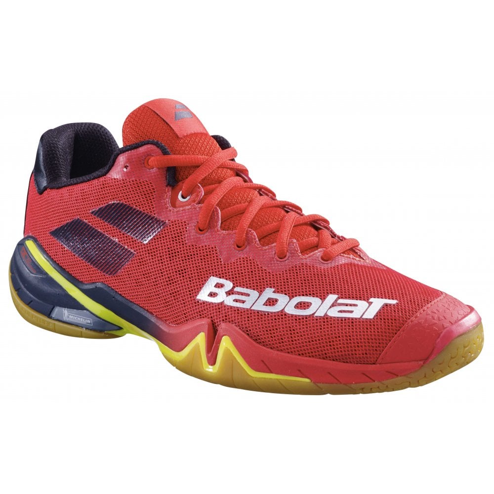 Babolat Men's Shadow Tour Badminton Shoes- Red/Yellow