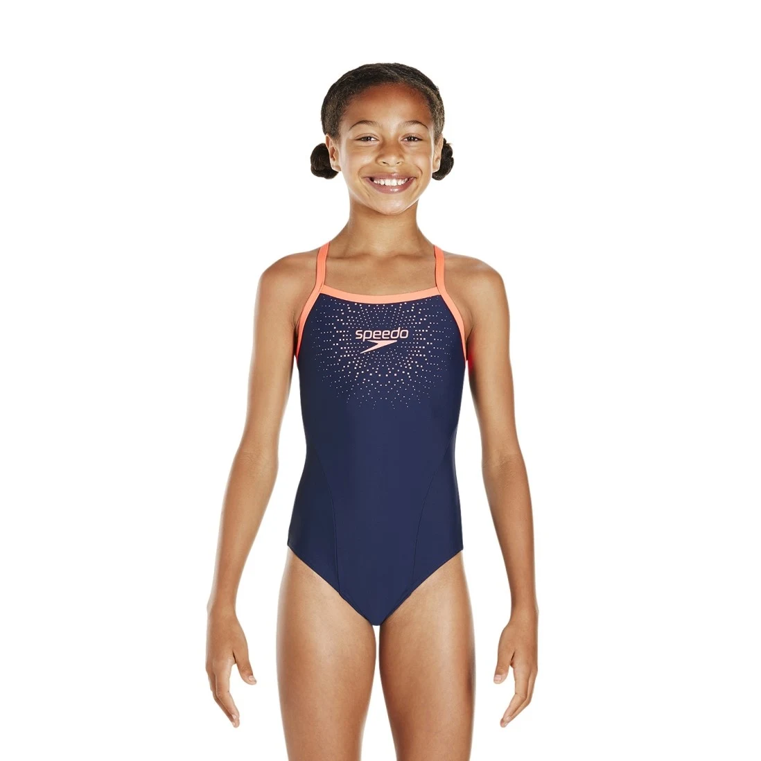 Speedo Girls Gala Logo Thinstrap Muscle Back